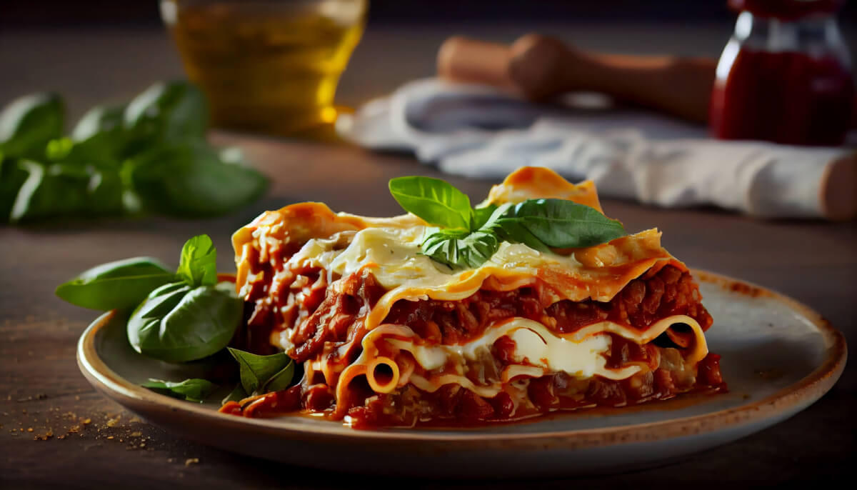 Bolognese sauce lasagna